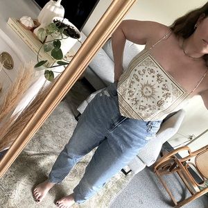 Danielle Bernstein white handkerchief top NWT